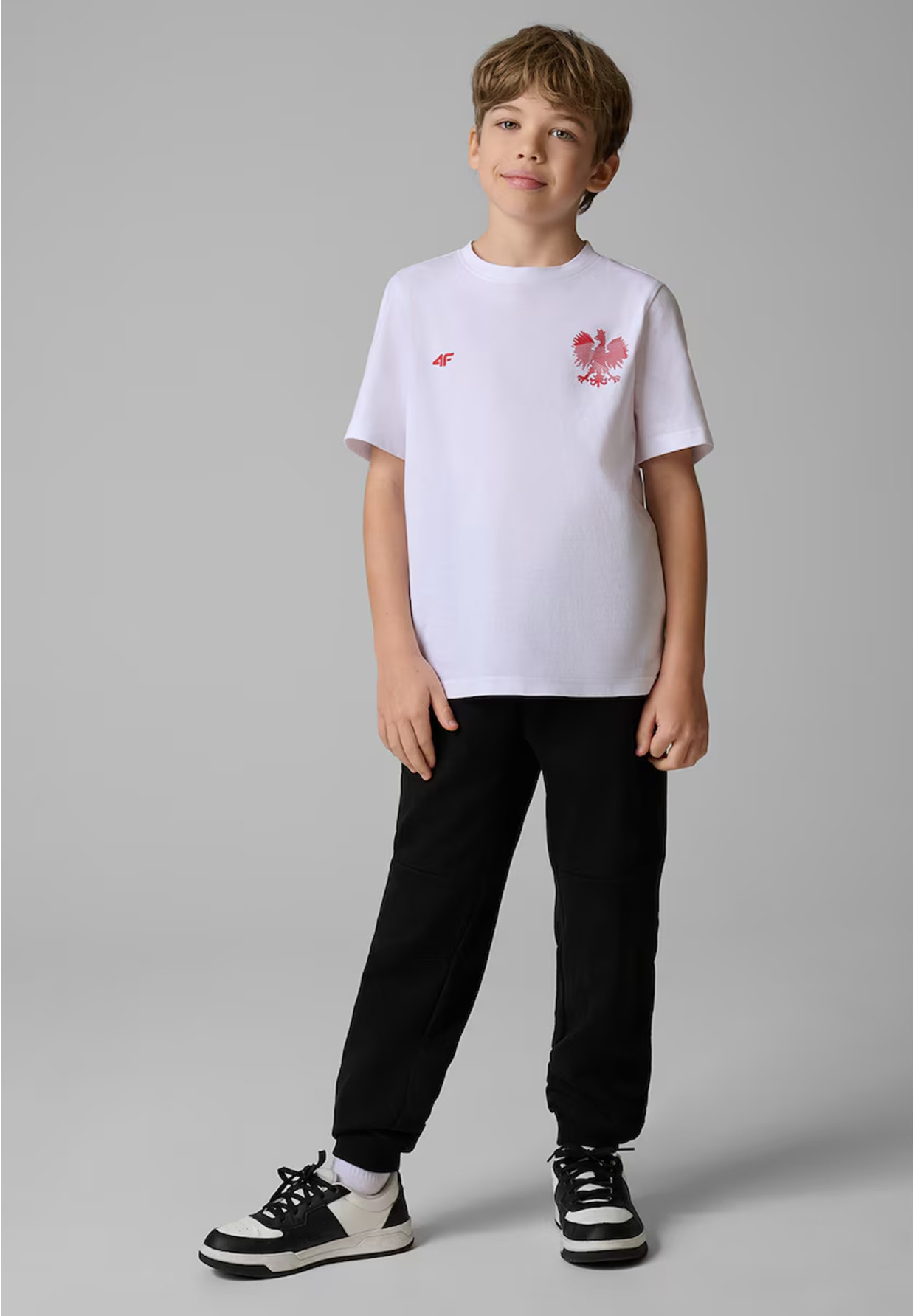 Koszulka Chłopięca 4F T-shirt Kibica Z Orłem Białym Regular Biała 4FJSMM00TTSHU2236