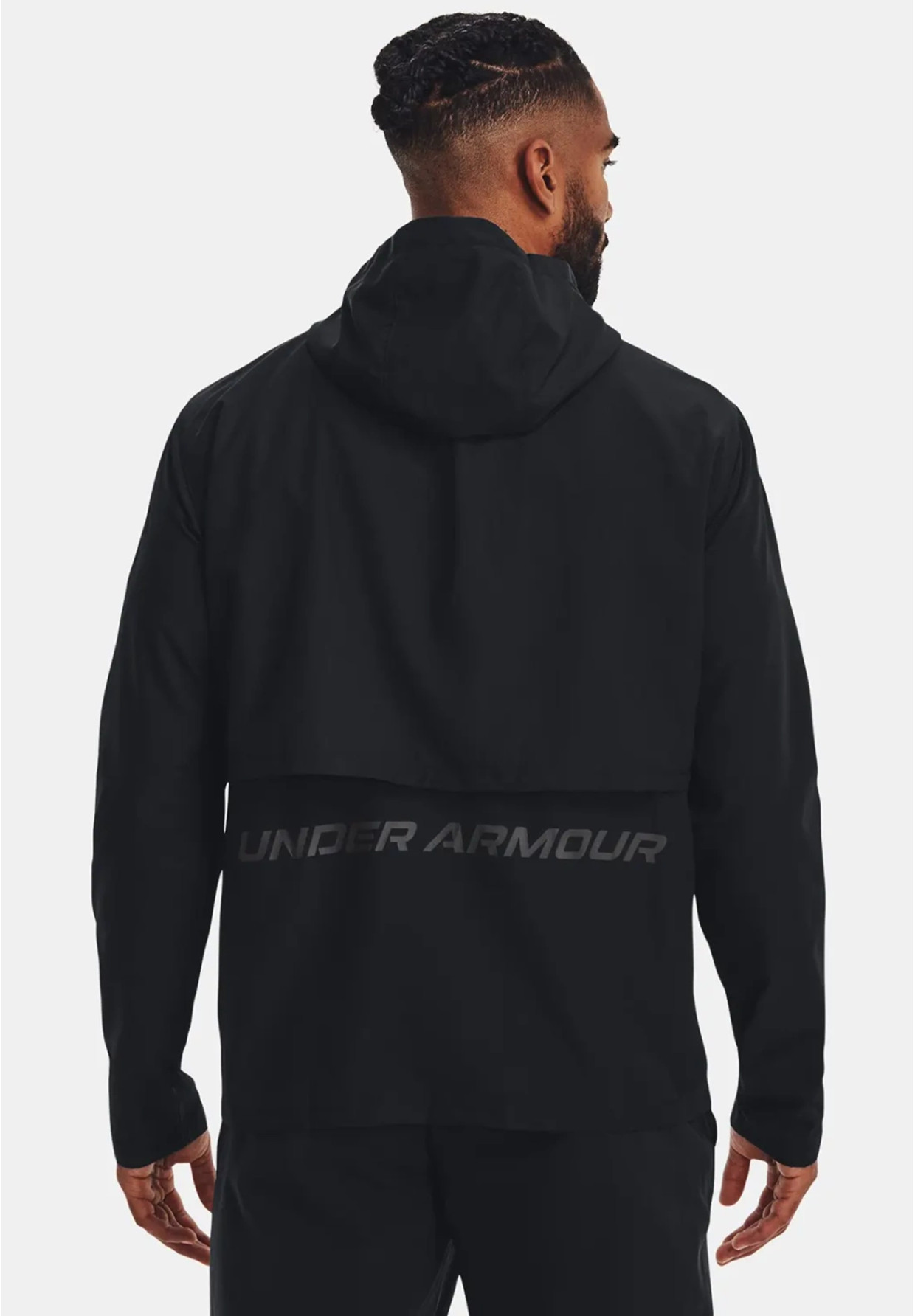 Kurtka Męska Under Armour Wodoodporna Z Kapturem Wiatrówka Czarna 1376795