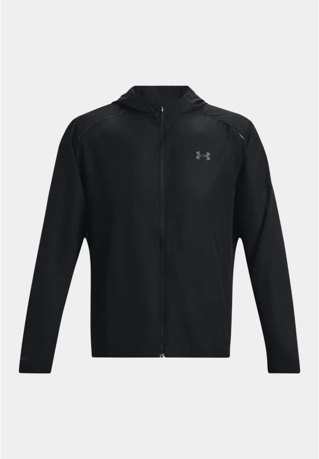Kurtka Męska Under Armour Wodoodporna Z Kapturem Wiatrówka Czarna 1376795
