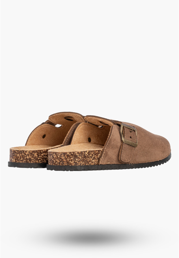 Klapki Damskie Buty Chodaki Casual Profilowane Korkowe Brązowe