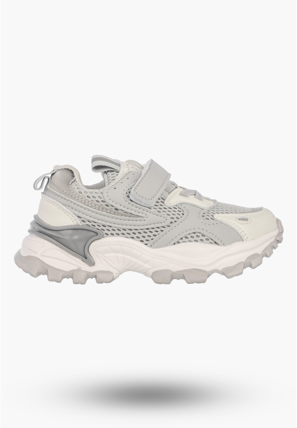 Buty Sportowe Dziecięce Półbuty Sneakersy Na Rzepy Szare APAWWA