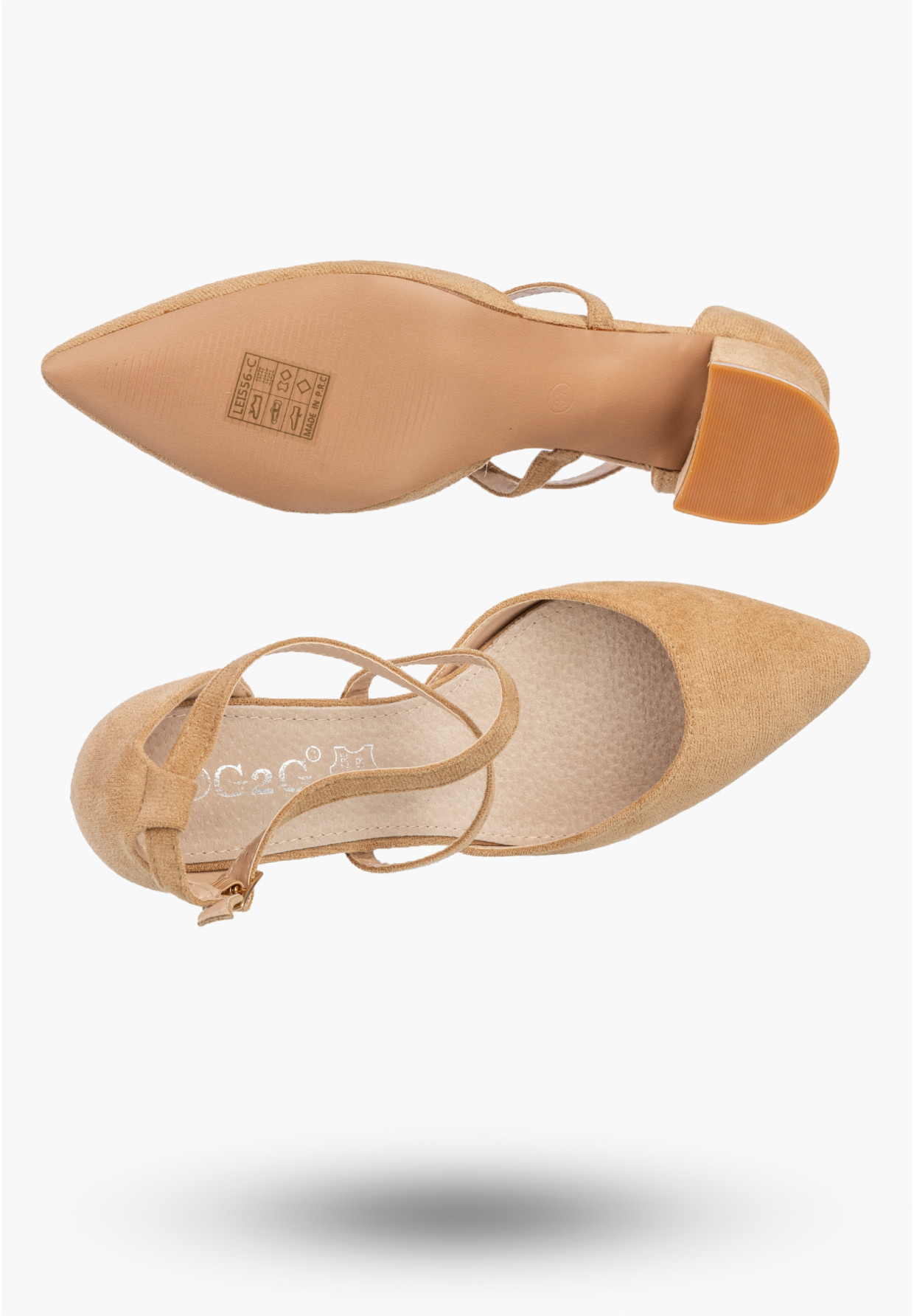 Czółenka Damskie Buty Na Słupku Skórzana Wkładka Eleganckie Beżowe