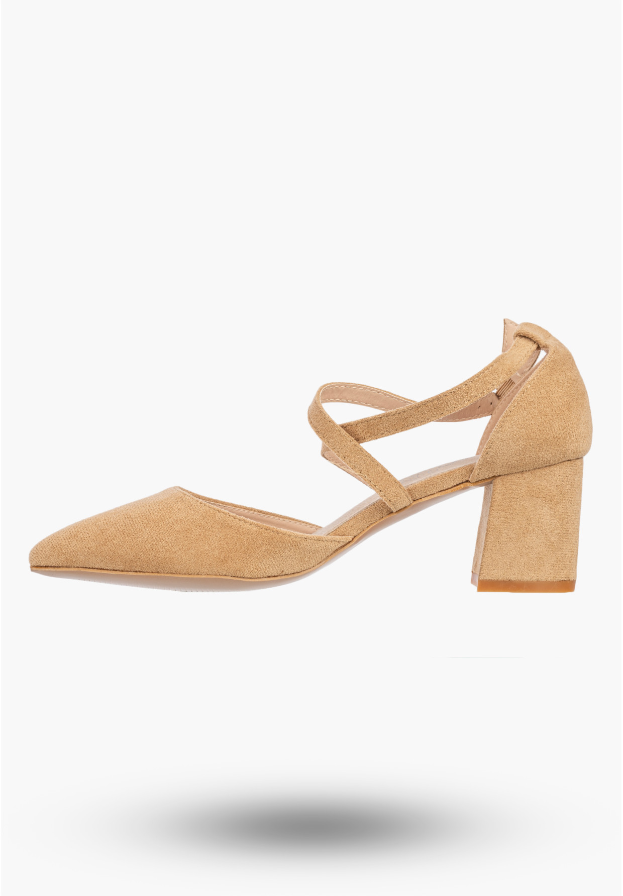 Czółenka Damskie Buty Na Słupku Skórzana Wkładka Eleganckie Beżowe