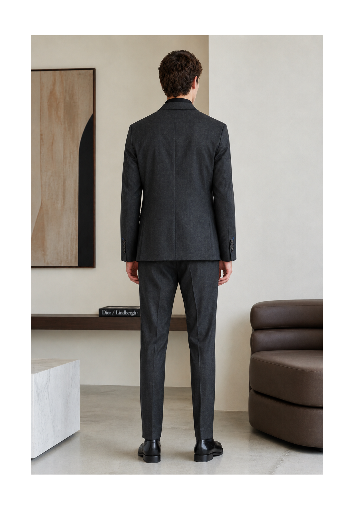 Marynarka Męska Elegancka Wizytowa Slim Fit Casual Grafitowa