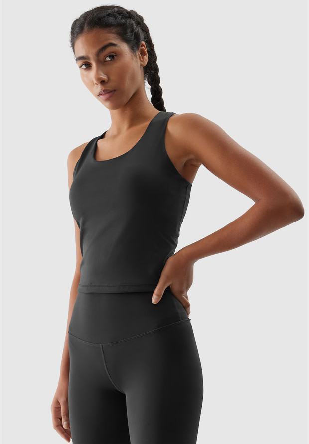 Kolarki Damskie 4F Sportowe Legginsy Spodenki Krótkie Treningowe Czarne 4FWSS24TFSHF385
