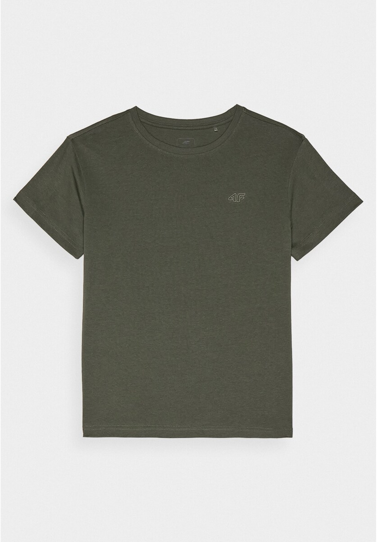 Koszulka Chłopięca 4F T-shirt Z Logo Basic Oversize Bawełna Khaki 4FJRAW24TTSHM2315
