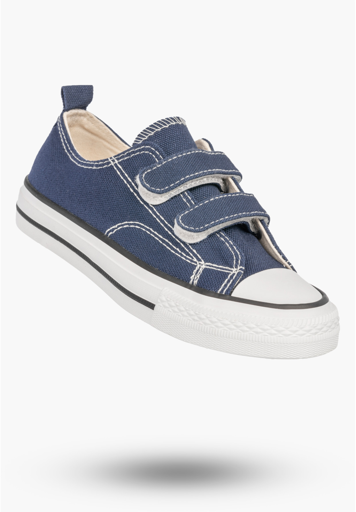 Trampki Dziecięce Buty Na Rzepy Tenisówki Materiałowe Casual Granatowe APAWWA