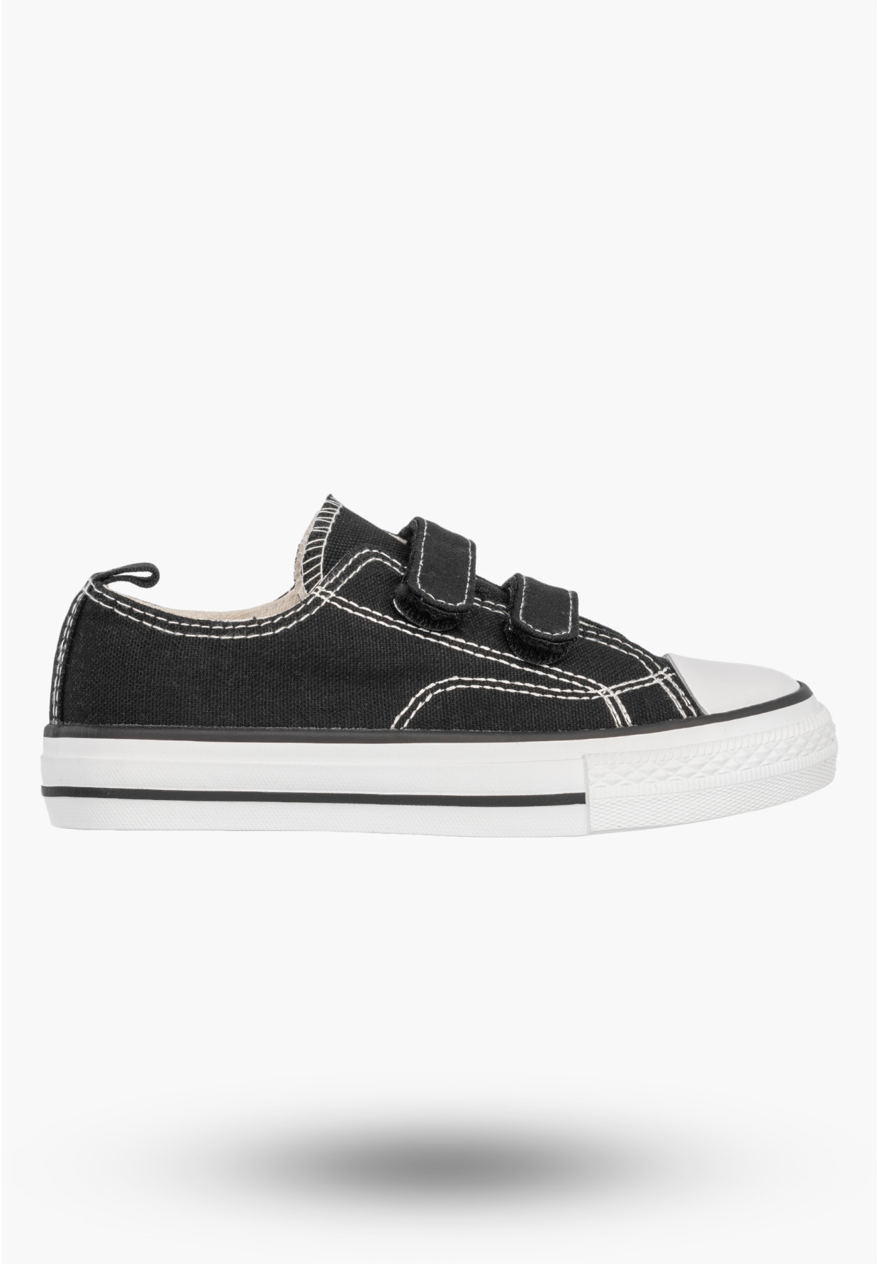 Trampki Dziecięce Buty Na Rzepy Tenisówki Materiałowe Casual Czarne APAWWA