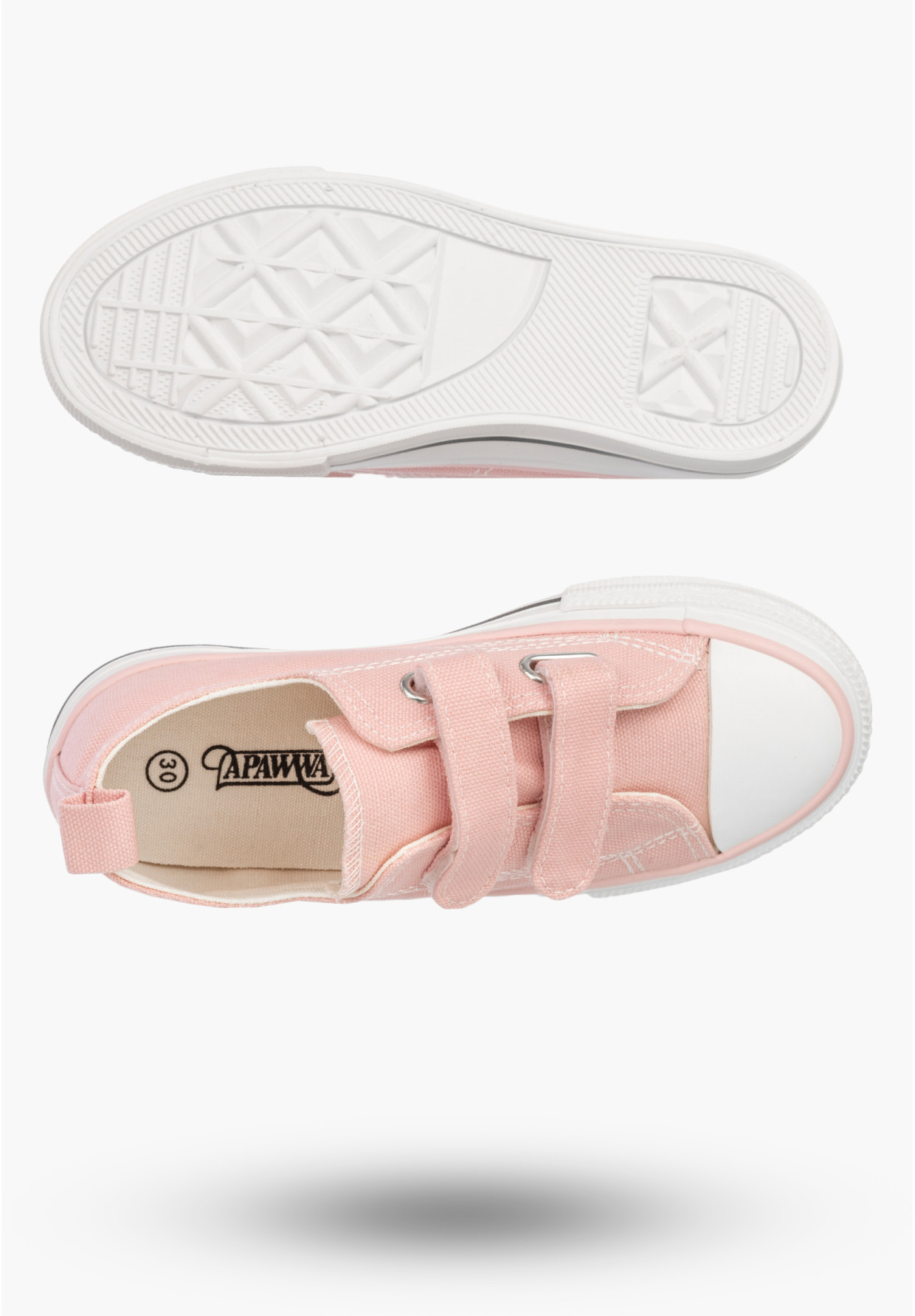 Trampki Dziecięce Buty Na Rzepy Tenisówki Materiałowe Casual Różowe APAWWA