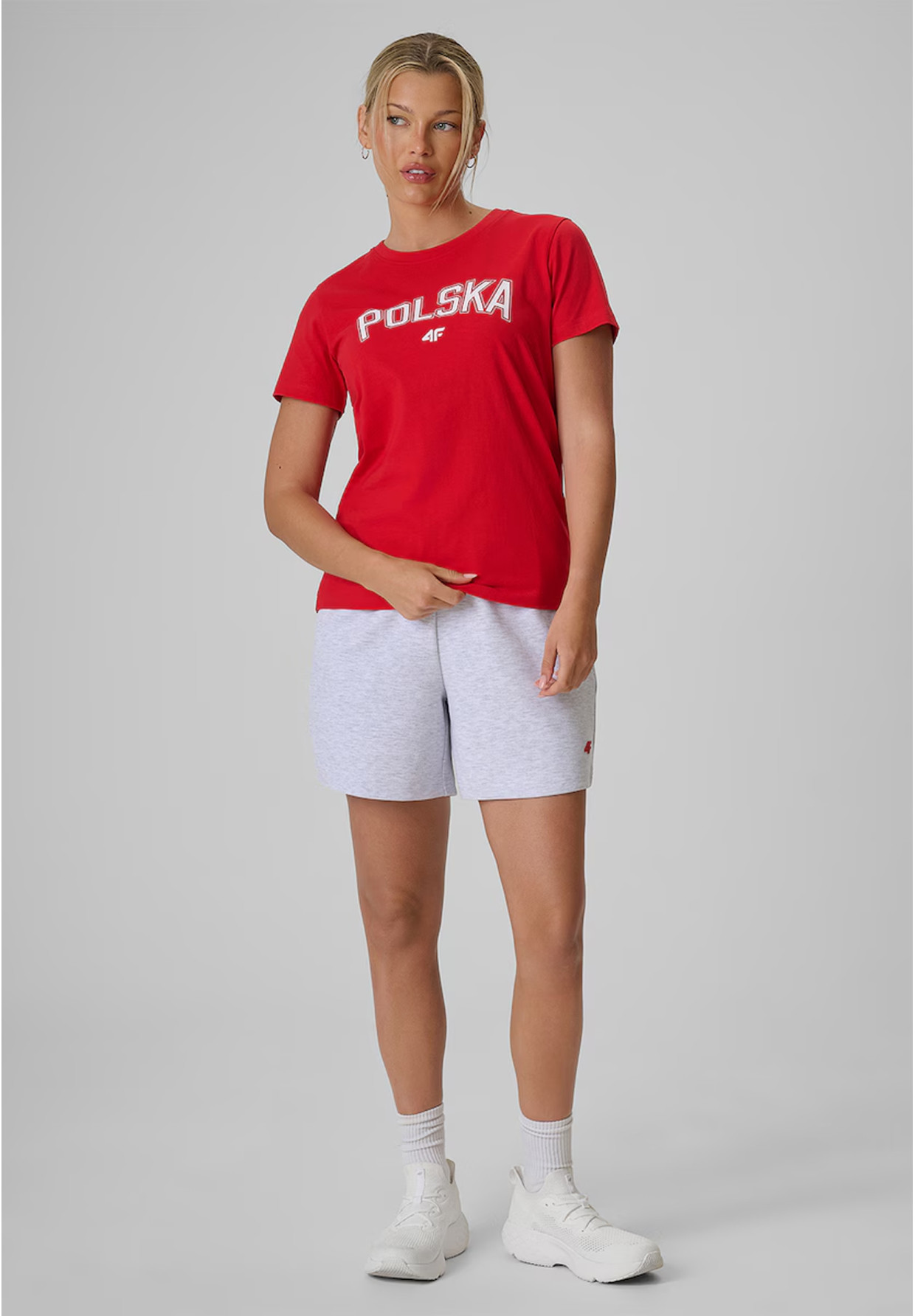 Koszulka Damska 4F Polska Czerwona T-Shirt Sportowy Kibica Bawełniany 4FRSS26TTSHF4207