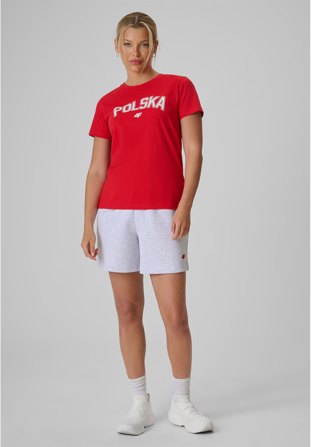 Koszulka Damska 4F Polska Czerwona T-Shirt Sportowy Kibica Bawełniany 4FRSS26TTSHF4207