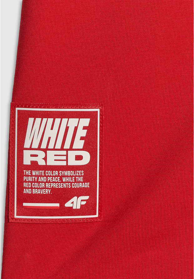 Koszulka Męska 4F Polska T-Shirt Sportowy Bawełniany Czerwony 4FRSS26TTSHM4200