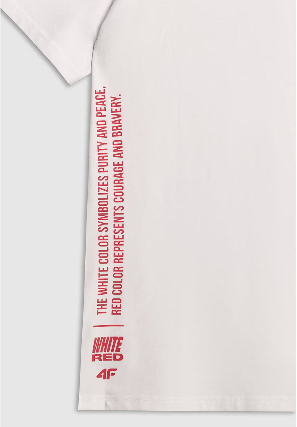 Koszulka Męska 4F Polska T-Shirt Sportowy Bawełniany Kibica Biały 4FRSS26TTSHM4202