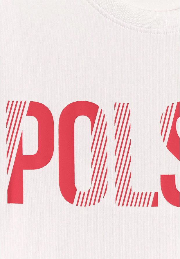 Koszulka Męska 4F Polska T-Shirt Sportowy Bawełniany Kibica Biały 4FRSS26TTSHM4202