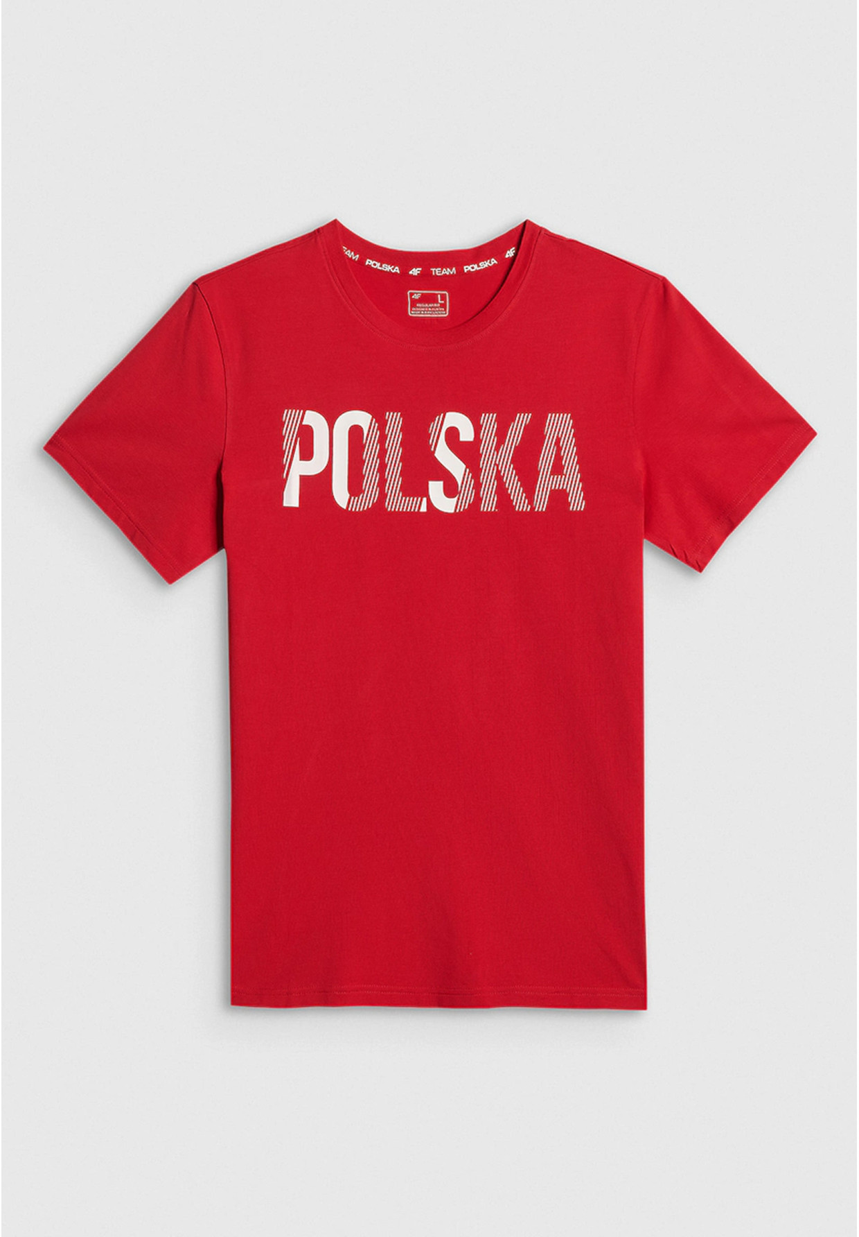 Koszulka Męska 4F Polska T-Shirt Sportowy Bawełniany Czerwony 4FRSS26TTSHM4202