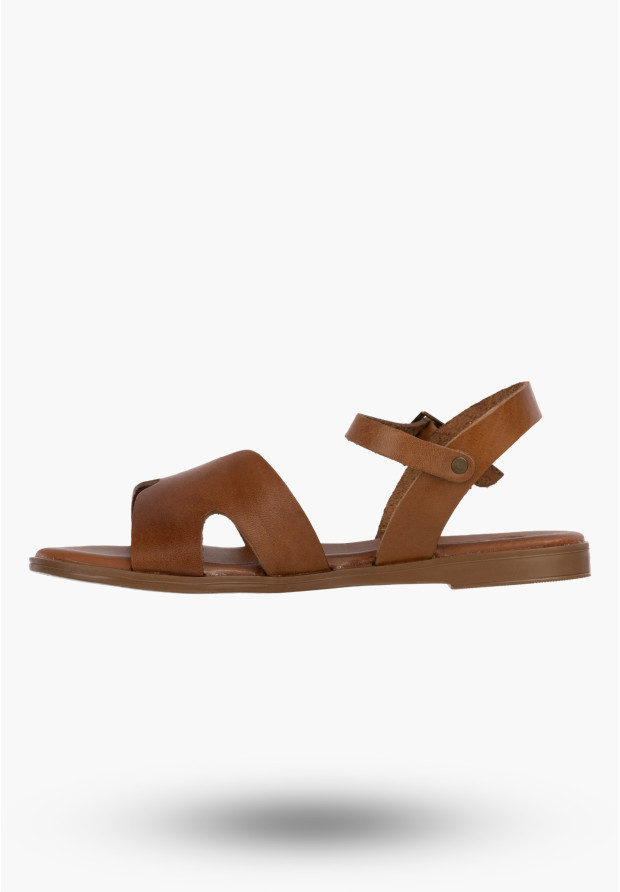 Sandały Damskie Skórzane Buty Eleganckie Letnie Casual Brązowe