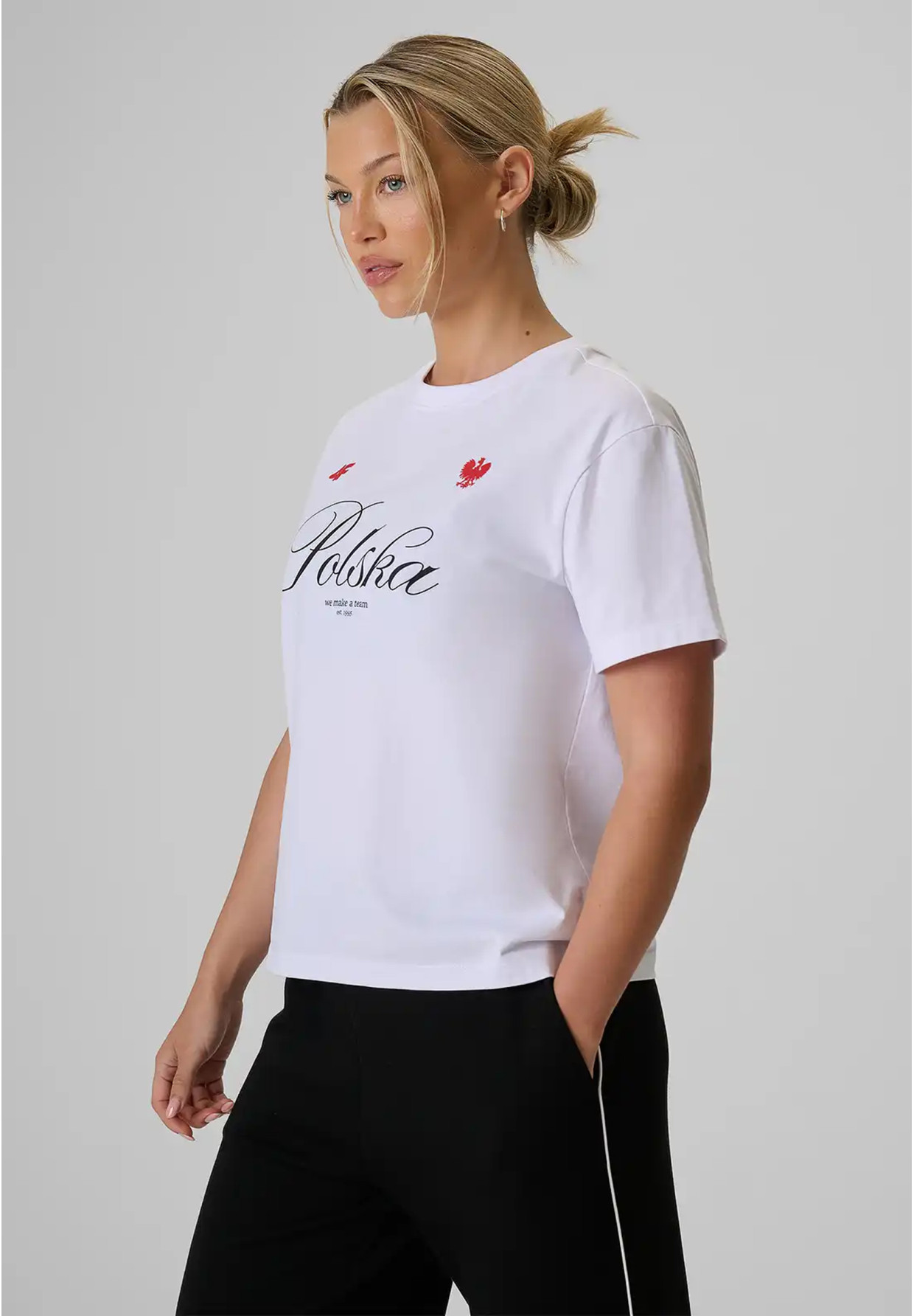 Koszulka Damska 4F Polska Bawełniany T-Shirt Casual Biała Sportowa 4FRSS26TTSHF4206