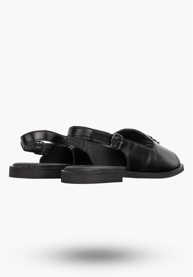 Sandały Damskie Skórzane Buty Eleganckie Letnie Casual Czarne