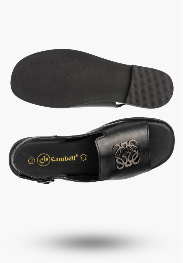 Sandały Damskie Skórzane Buty Eleganckie Letnie Casual Czarne
