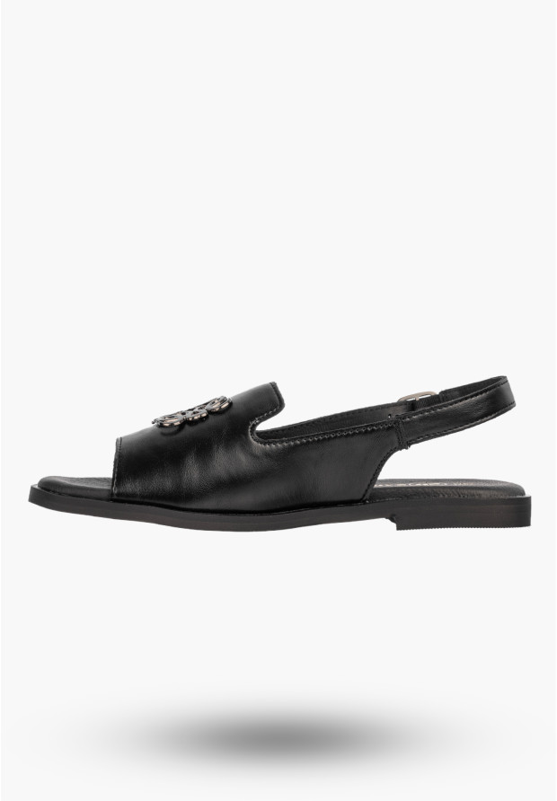 Sandały Damskie Skórzane Buty Eleganckie Letnie Casual Czarne
