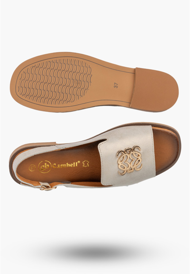 Sandały Damskie Skórzane Buty Eleganckie Letnie Casual Złote