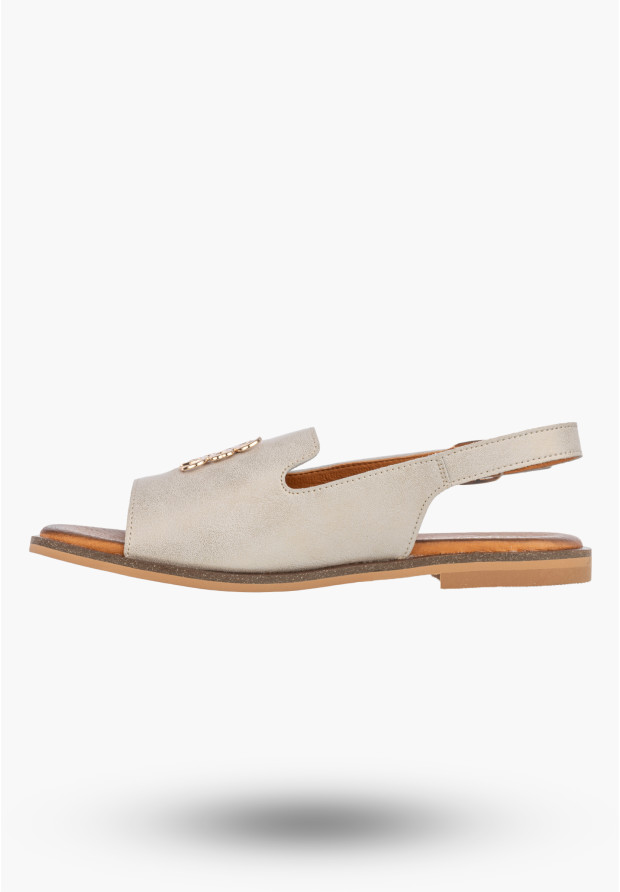 Sandały Damskie Skórzane Buty Eleganckie Letnie Casual Złote
