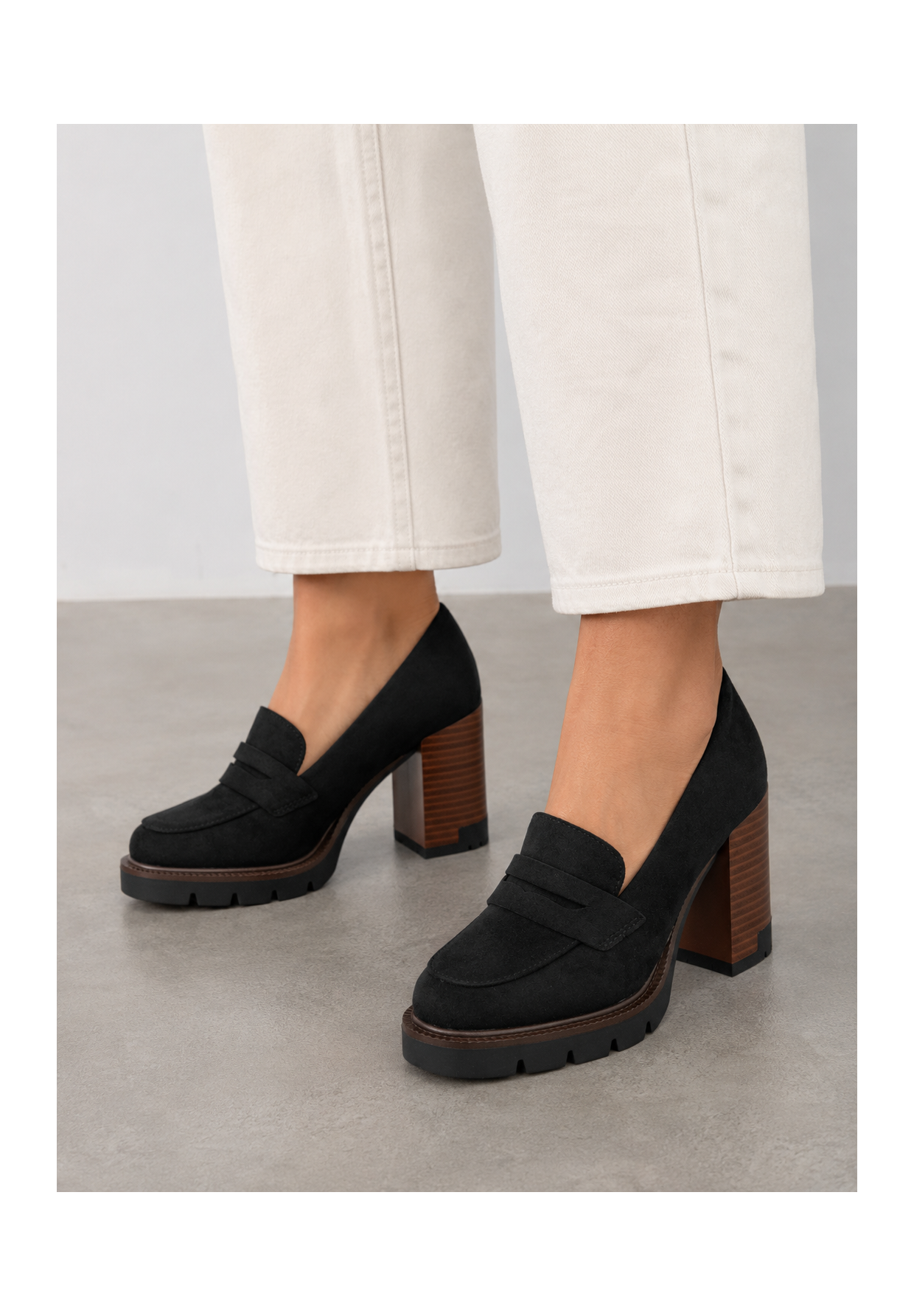 Mokasyny Damskie Buty Eleganckie Półbuty Skórzana Wkładka Czarne Potocki