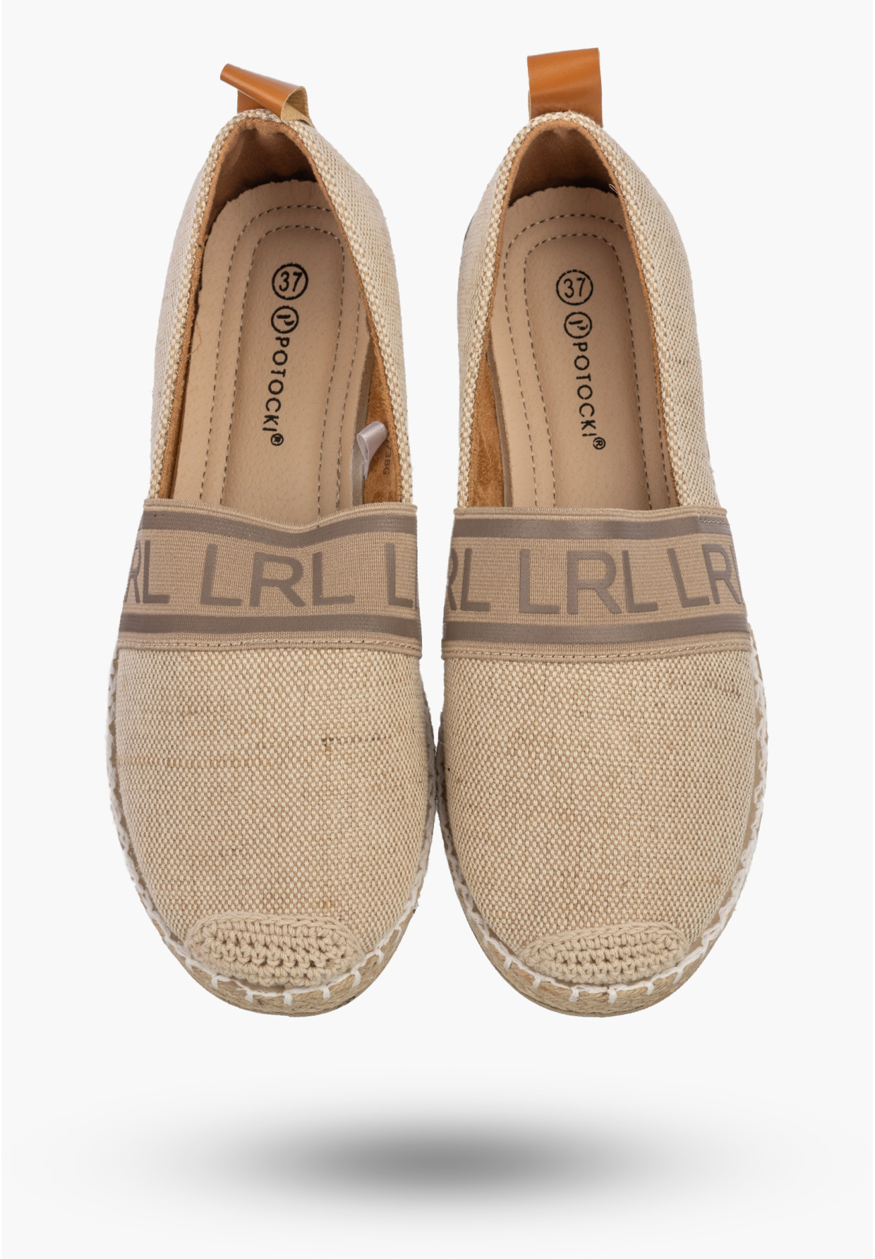 Espadryle Damskie Materiałowe Buty Wsuwane Lekkie Casual Beżowe