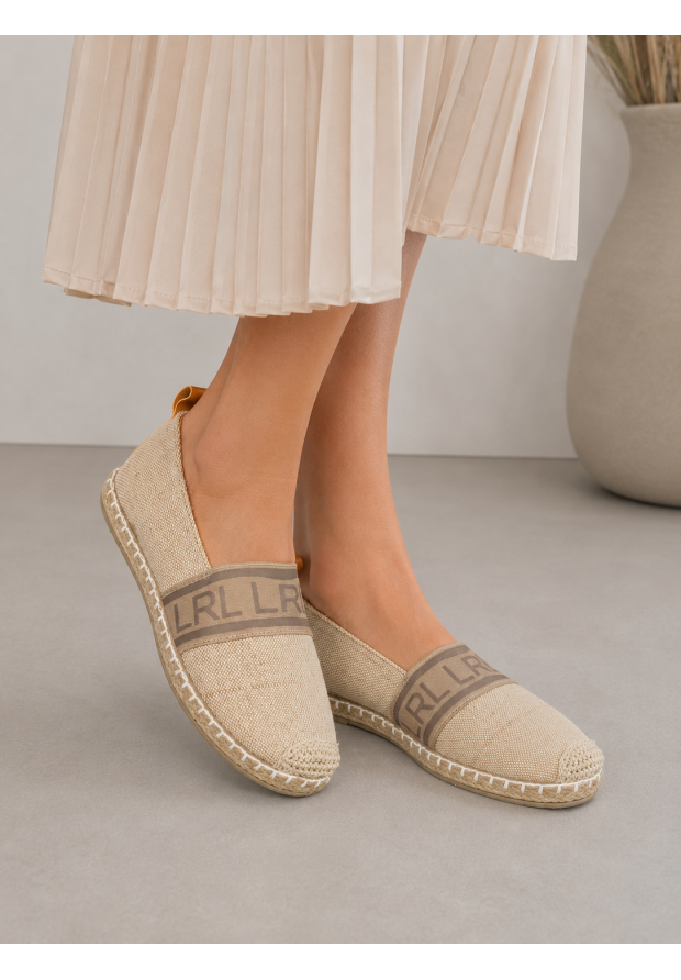 Espadryle Damskie Materiałowe Buty Wsuwane Lekkie Casual Beżowe