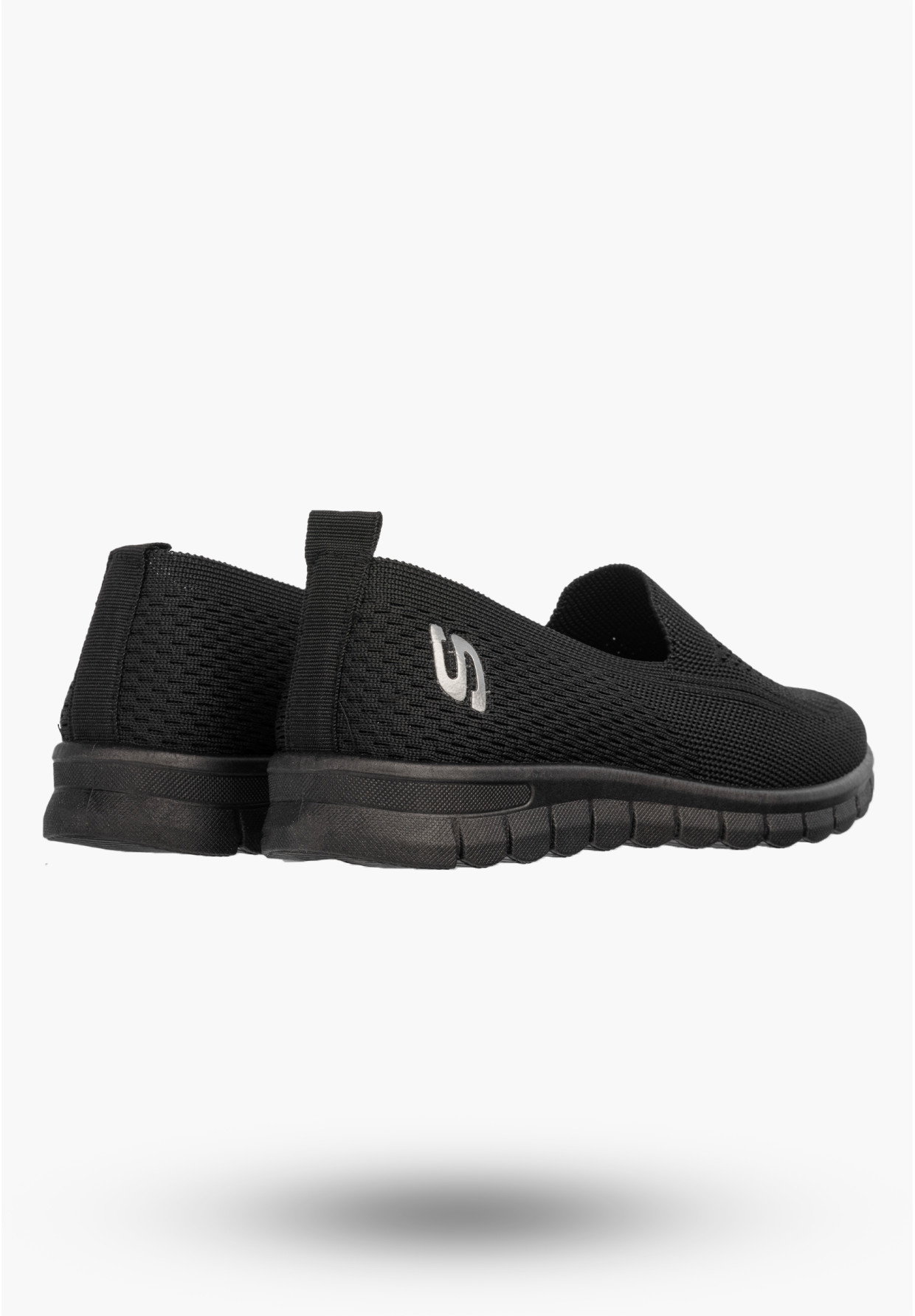 Półbuty Sportowe Damskie Tekstylne Buty Wsuwane Sneakersy Slip On Czarne
