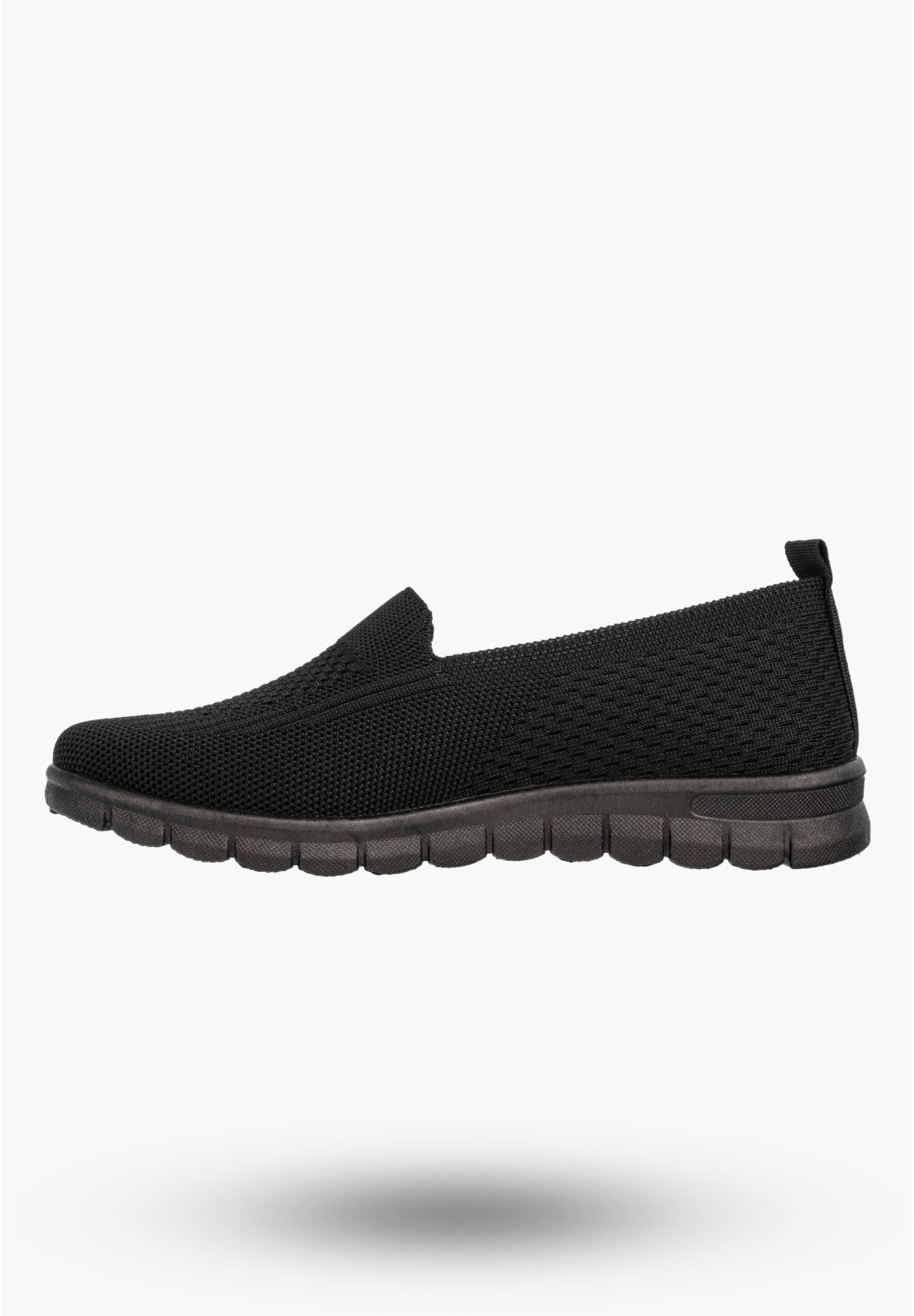 Półbuty Sportowe Damskie Tekstylne Buty Wsuwane Sneakersy Slip On Czarne