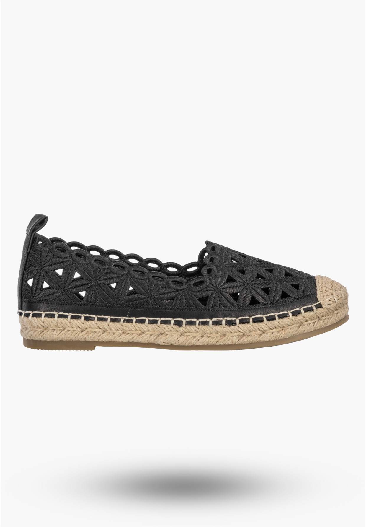Espadryle Damskie Ażurowe Buty Letnie Wsuwane Plecione Czarne