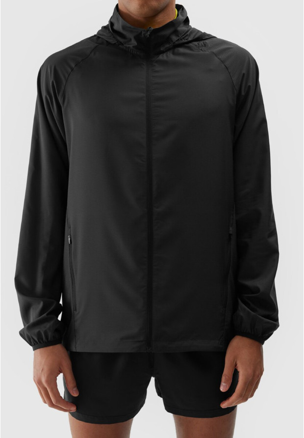 Kurtka Do Biegania Męska 4F Ultralight Lekka Wiatrówka Sportowa Czarna 4FWSS24TTJAM433