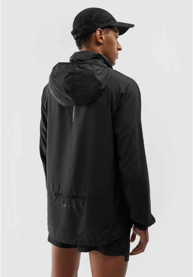Kurtka Do Biegania Męska 4F Ultralight Lekka Wiatrówka Sportowa Czarna 4FWSS24TTJAM433