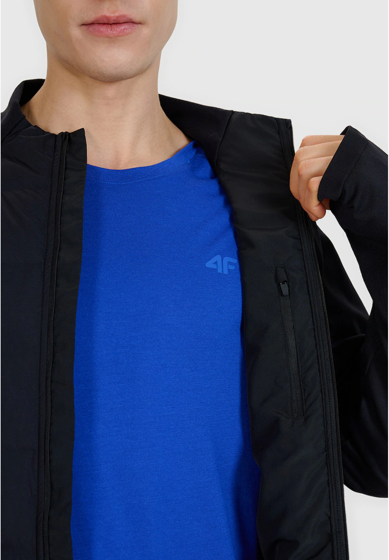 Kurtka Trekkingowa Męska 4F PrimaLoft Lekka Przejściowa Czarna 4FWSS25TTJAM0876