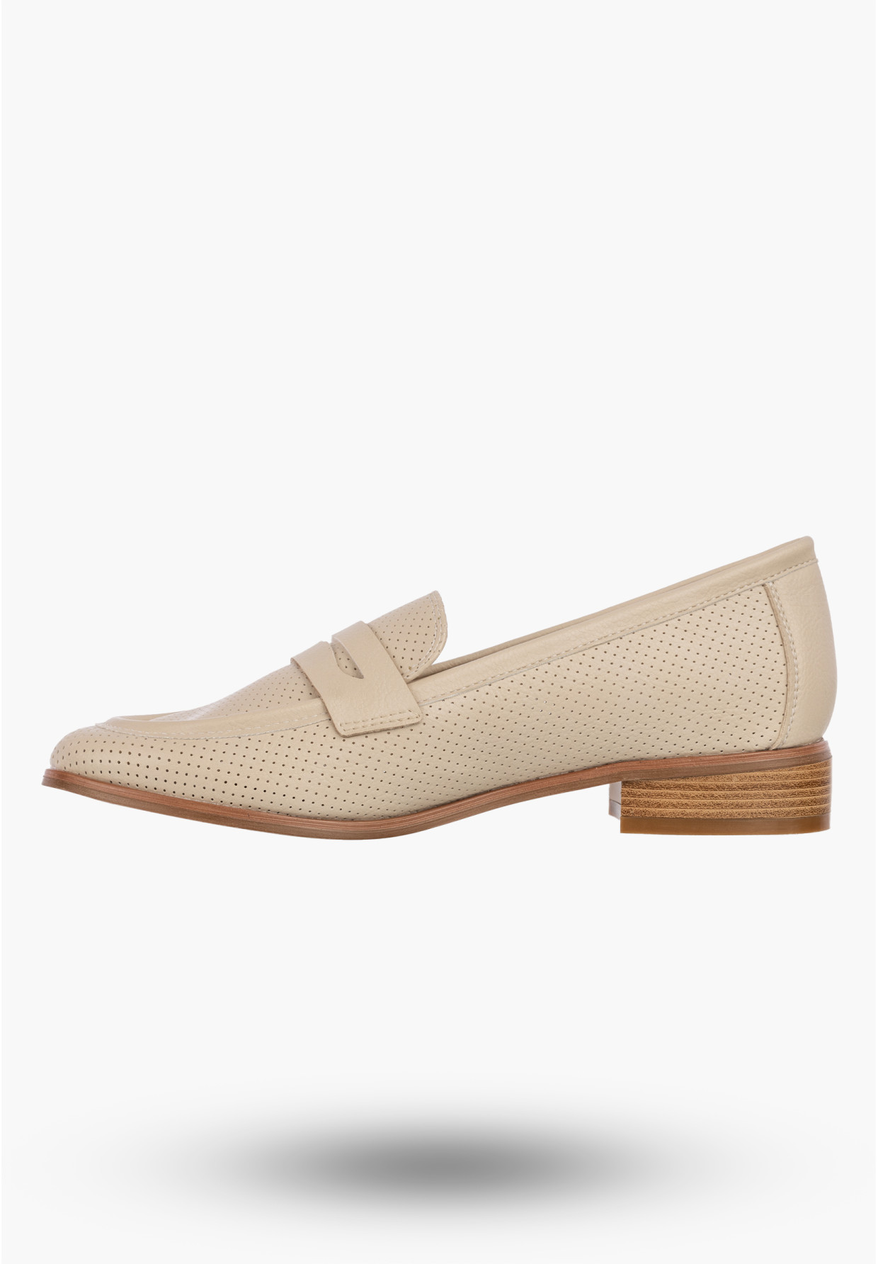 Mokasyny Damskie Ekoskóra Półbuty Eleganckie Buty Casual Beżowe Potocki