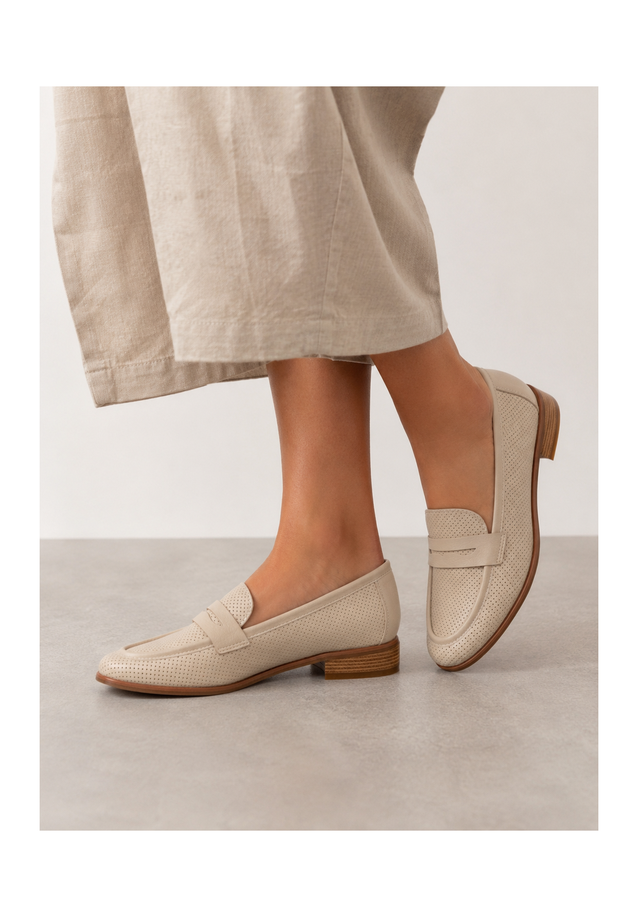 Mokasyny Damskie Ekoskóra Półbuty Eleganckie Buty Casual Beżowe Potocki