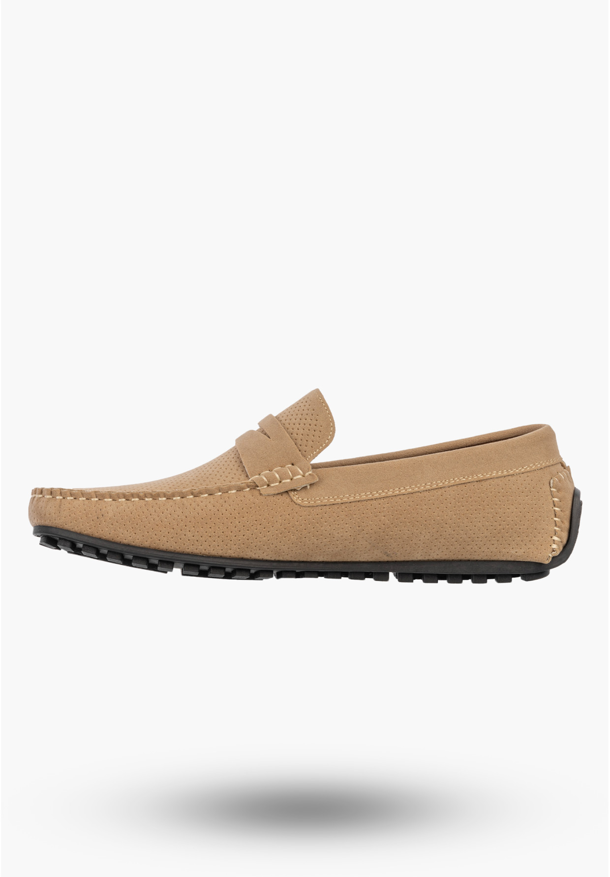 Mokasyny Męskie Ażurowe Eleganckie Wizytowe Buty Casual Beżowe Vanhorn
