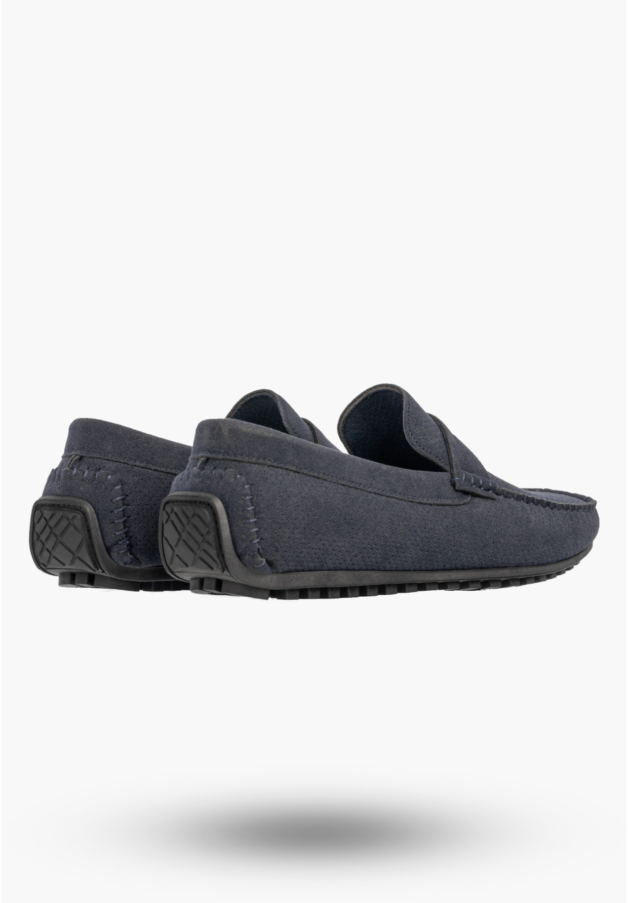 Mokasyny Męskie Ażurowe Eleganckie Wizytowe Buty Casual Granatowe Vanhorn