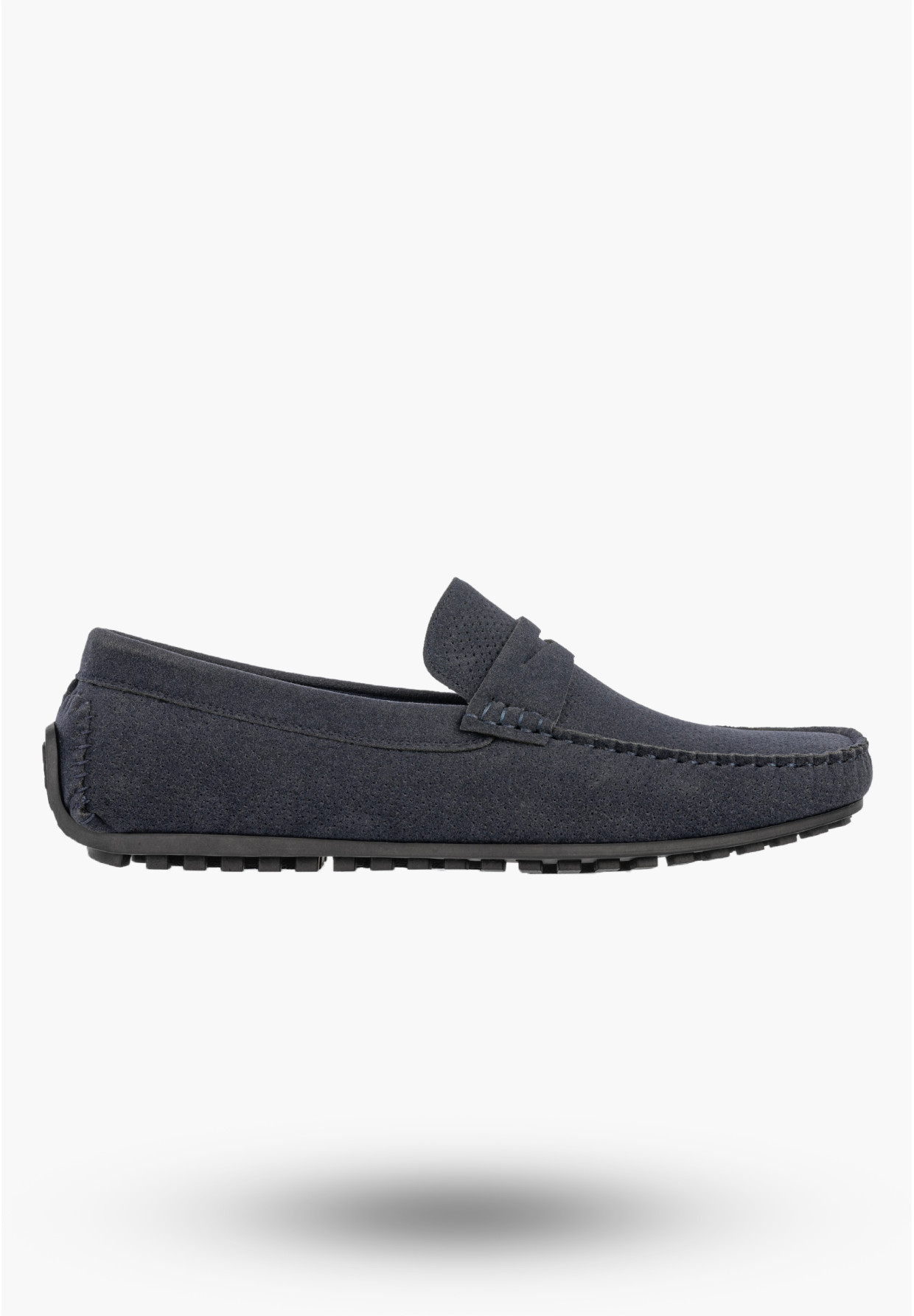 Mokasyny Męskie Ażurowe Eleganckie Wizytowe Buty Casual Granatowe Vanhorn