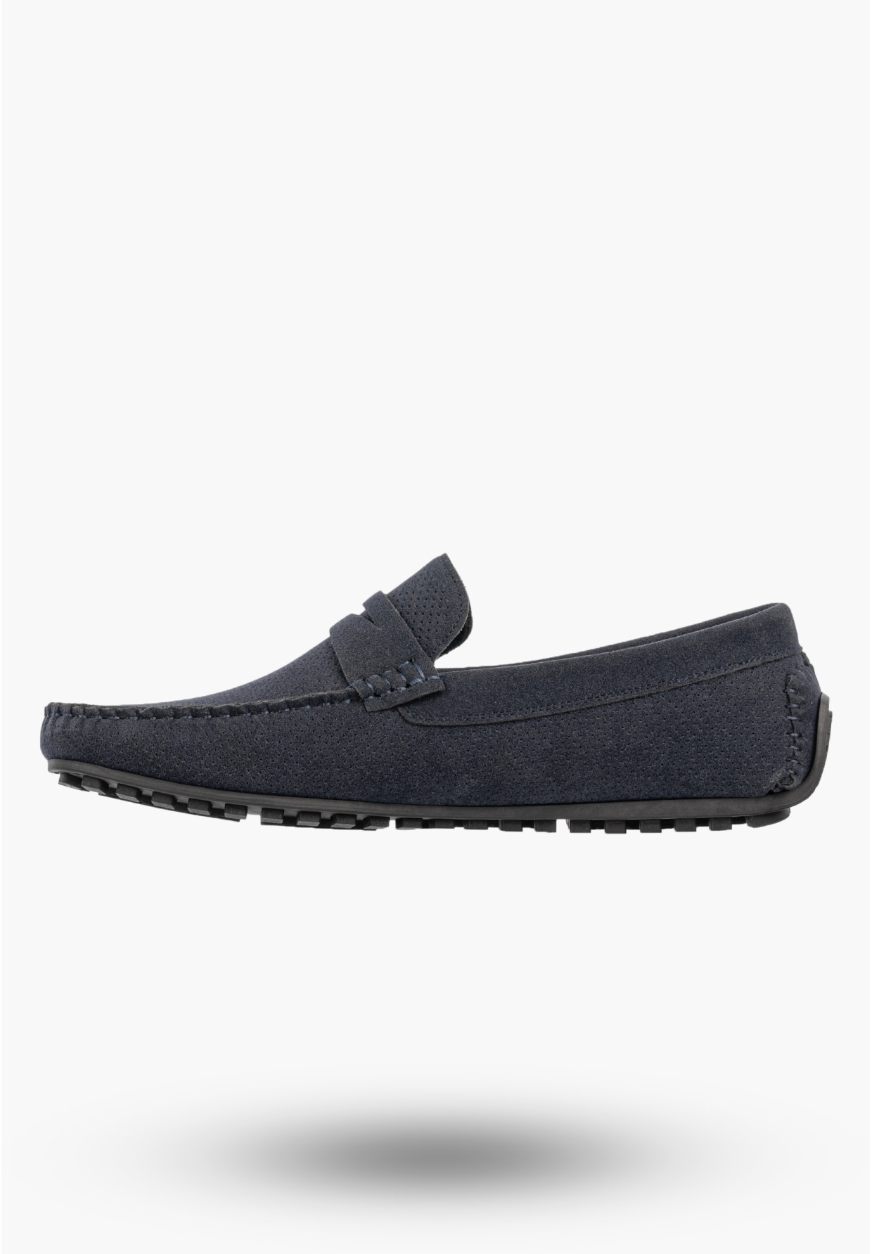 Mokasyny Męskie Ażurowe Eleganckie Wizytowe Buty Casual Granatowe Vanhorn