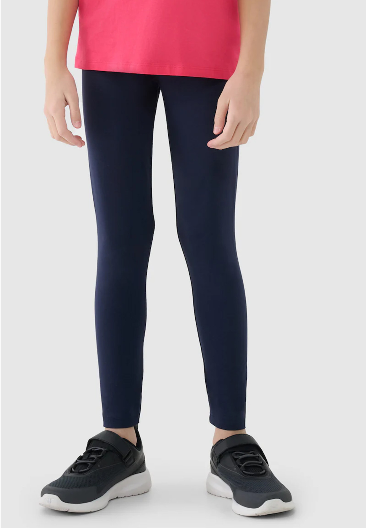 Legginsy Dziewczęce Spodnie 4F Bawełniane Sportowe Granatowe 4FJWMM00TTIGF178