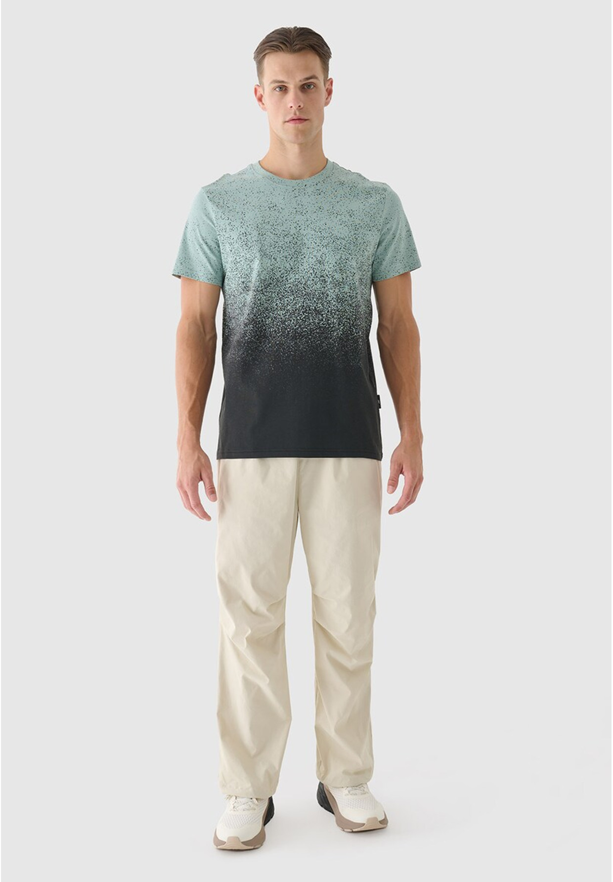 Koszulka Męska 4F Sportowa Bawełniana T-Shirt Regular Nadruk Ombre 4FRSS24TTSHM2538