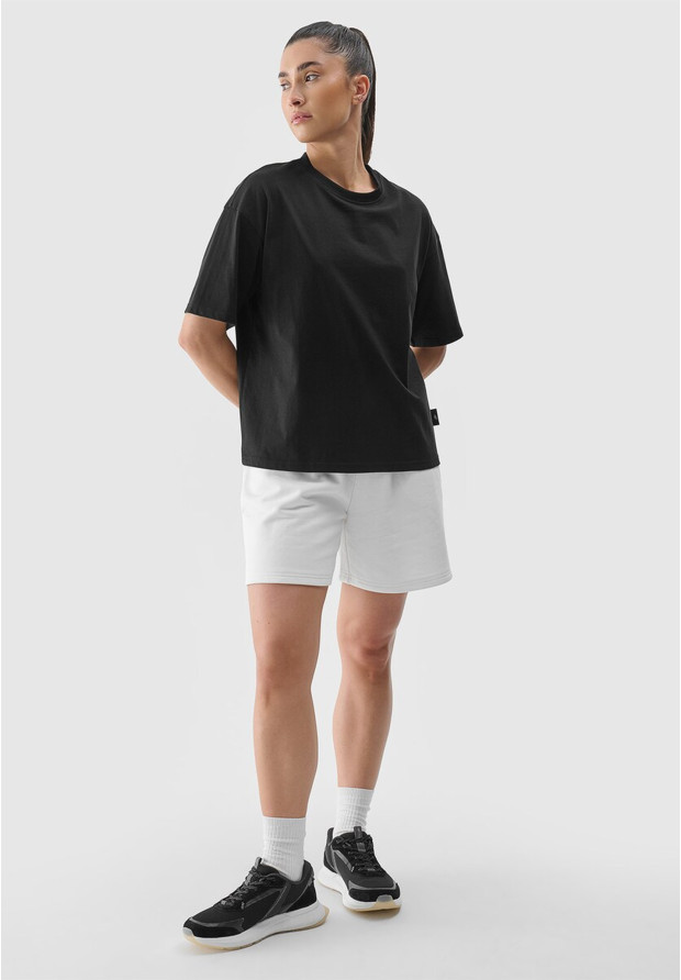 Koszulka Damska 4F T-shirt Oversize Basic Sportowy Czarny 4FRSS24TTSHF2545