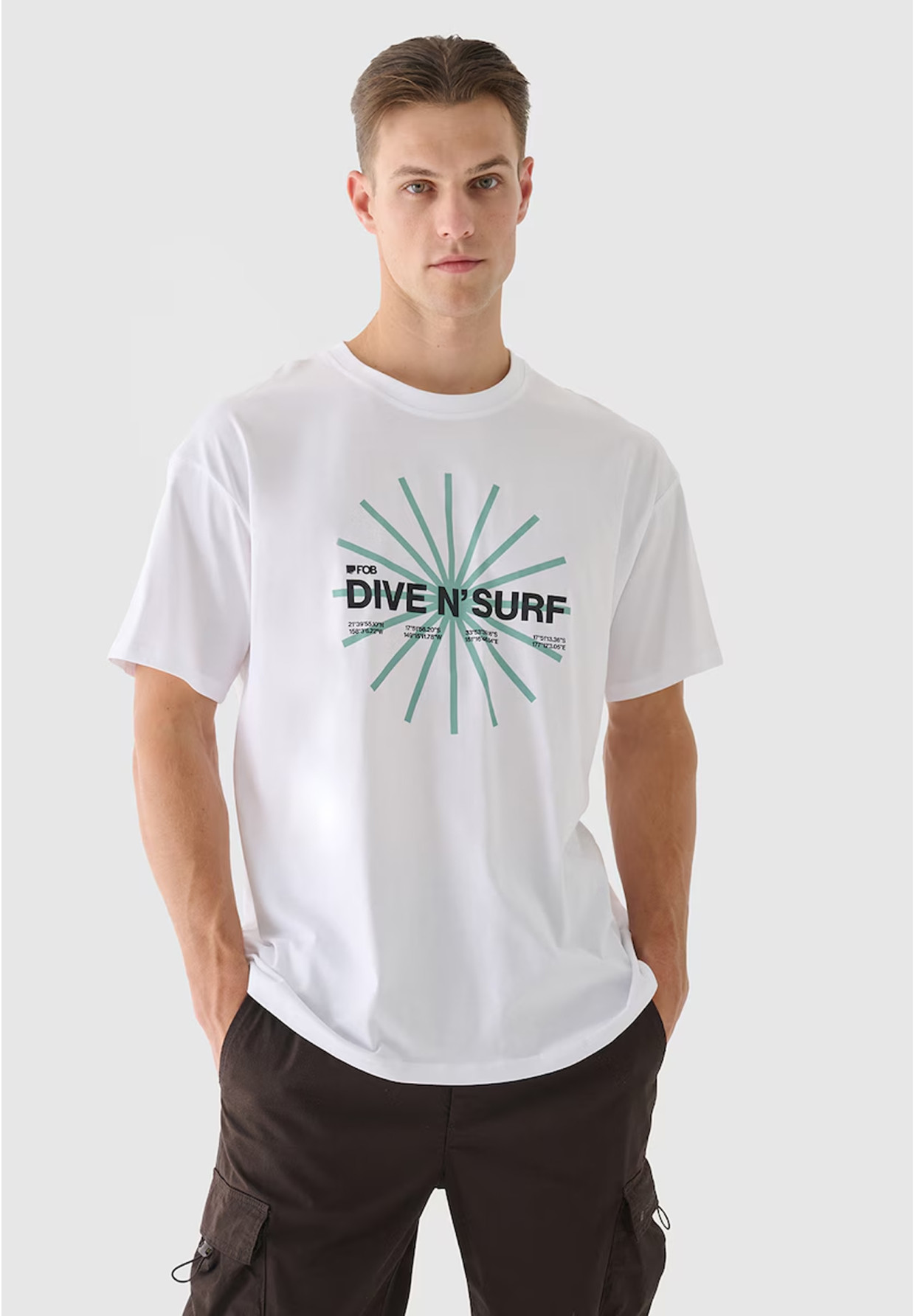 Koszulka Męska 4F Sportowa Bawełniana T-Shirt Regular Nadruk Biała 4FRSS24TTSHM2540