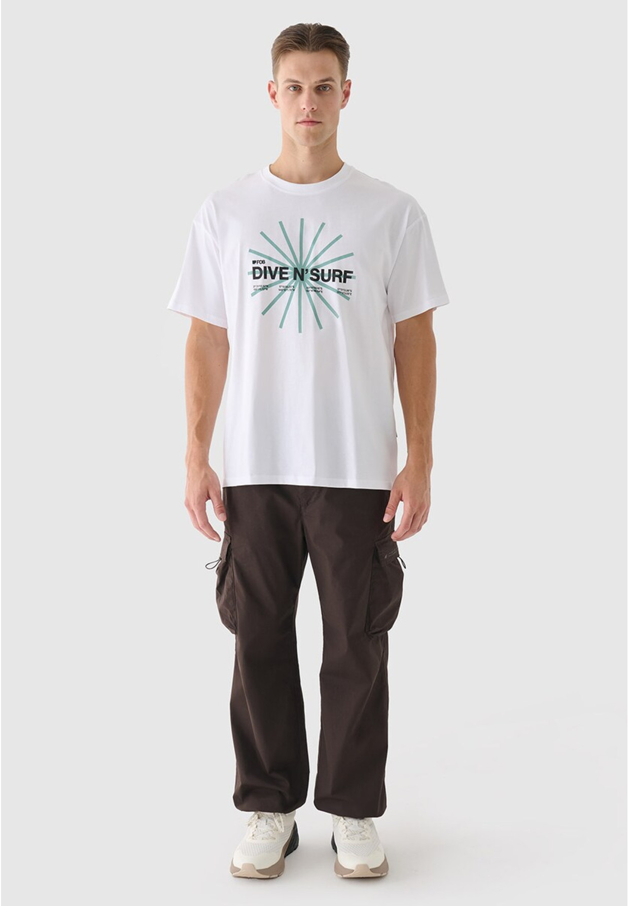 Koszulka Męska 4F Sportowa Bawełniana T-Shirt Regular Nadruk Biała 4FRSS24TTSHM2540