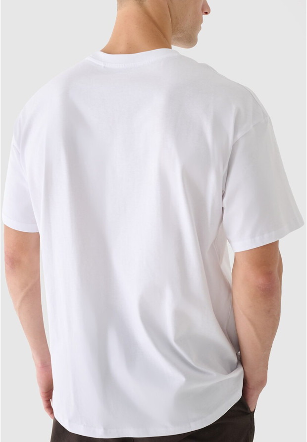 Koszulka Męska 4F Sportowa Bawełniana T-Shirt Regular Nadruk Biała 4FRSS24TTSHM2540