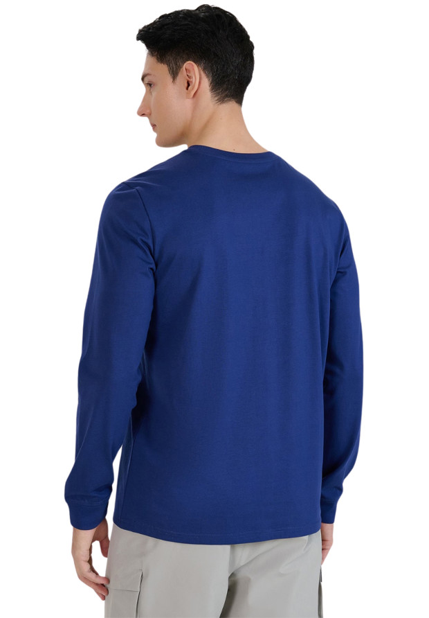 Koszulka Męska 4F Sportowa Bawełniana Longsleeve Regular Casual Granatowa 4FWMM00TLONM432