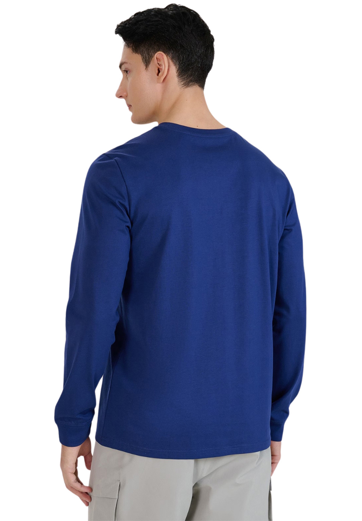 Koszulka Męska 4F Sportowa Bawełniana Longsleeve Regular Casual Granatowa 4FWMM00TLONM432