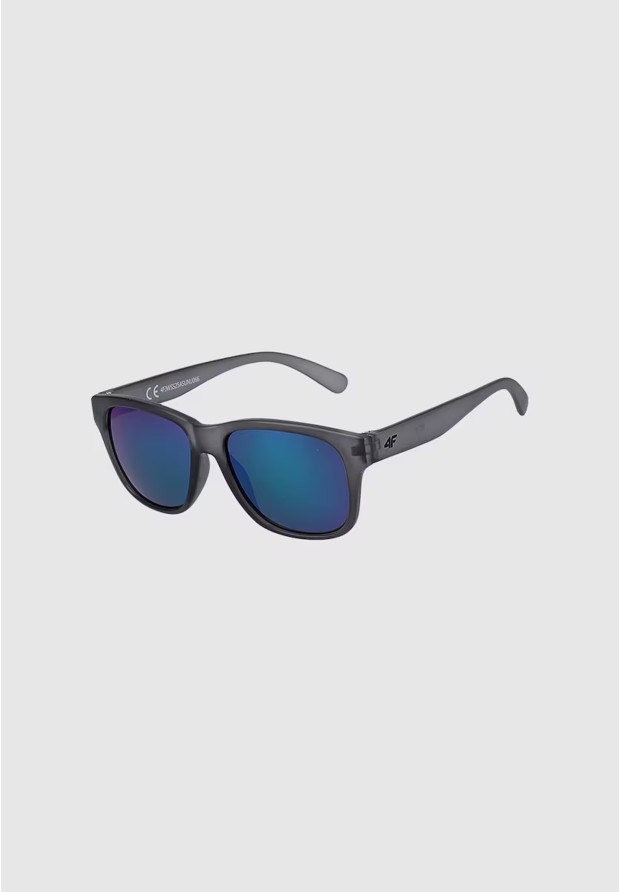 Okulary Dziecięce 4F Przeciwsłoneczne UV400 Wayfarer Lustrzane Szare 4FJWSS25ASUNU066